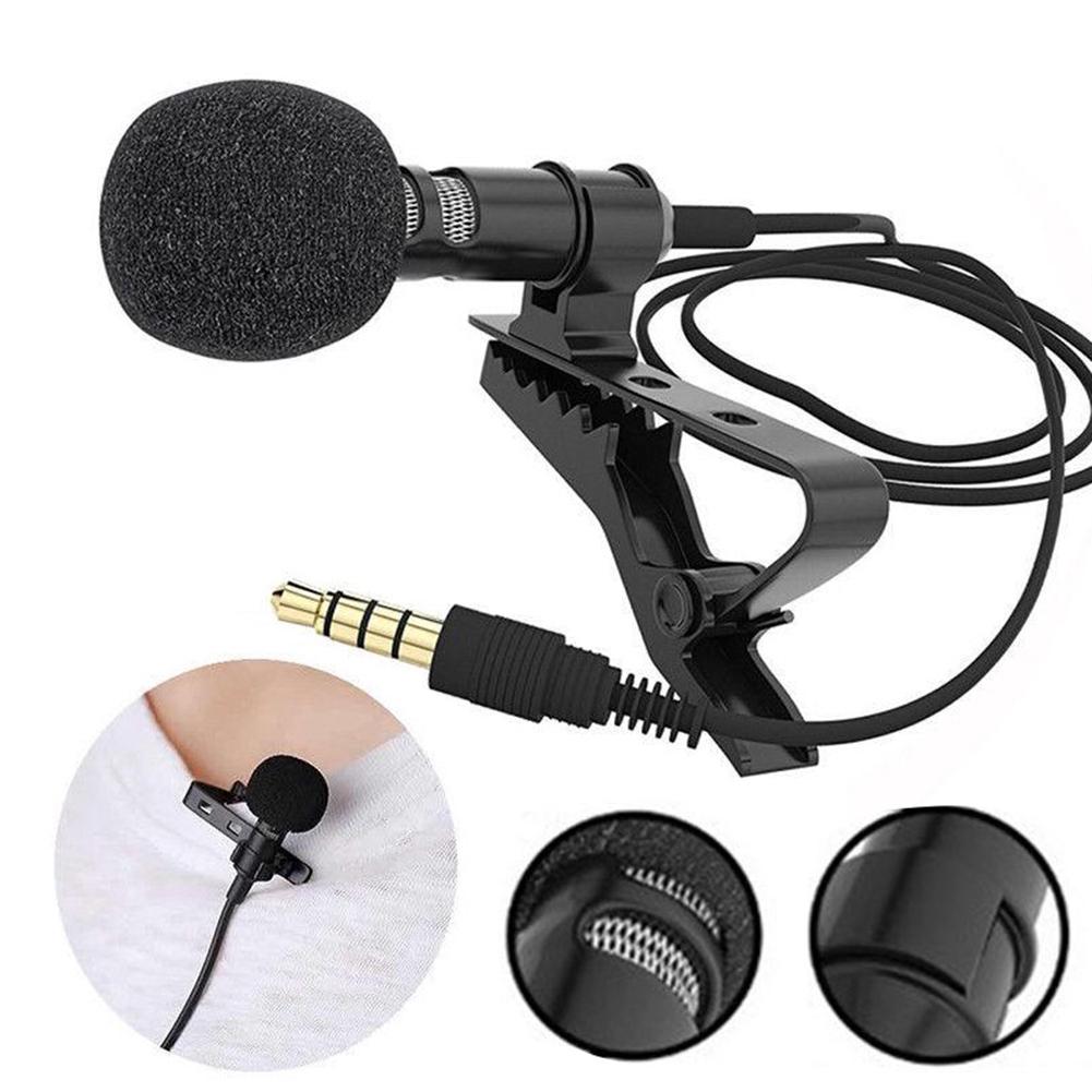 Clip-on Lapel Lavalier Collar Mic / Microphone 3.5 mm Clip Tie Collar Mic for Mobile Phone Speaking in Lecture Mic for PC youtuber