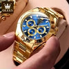 OLEVS Top Brand Men's Automatic Mechanical Watch Deep Waterproof Stainless Steel Strap Men Automatic Wristwatch Gold Watch